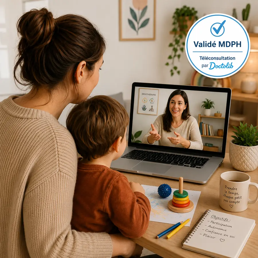 Bilan en ergothérapie en téléconsultation Doctolib pour enfant, Ergothérapeute Perpignan